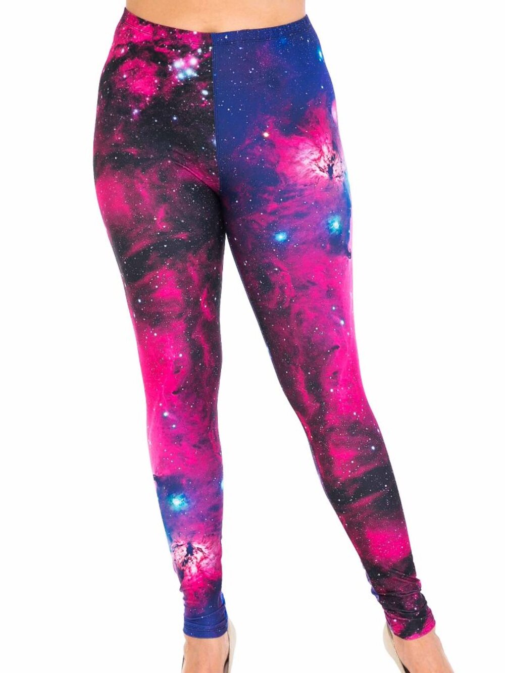 Women's Fuchsia Galaxy Full Length Leggings~L-XL~12-14